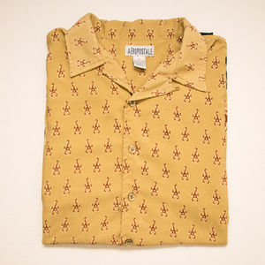 Vintage Aeropostale Gold Tribal Lizard Button Down